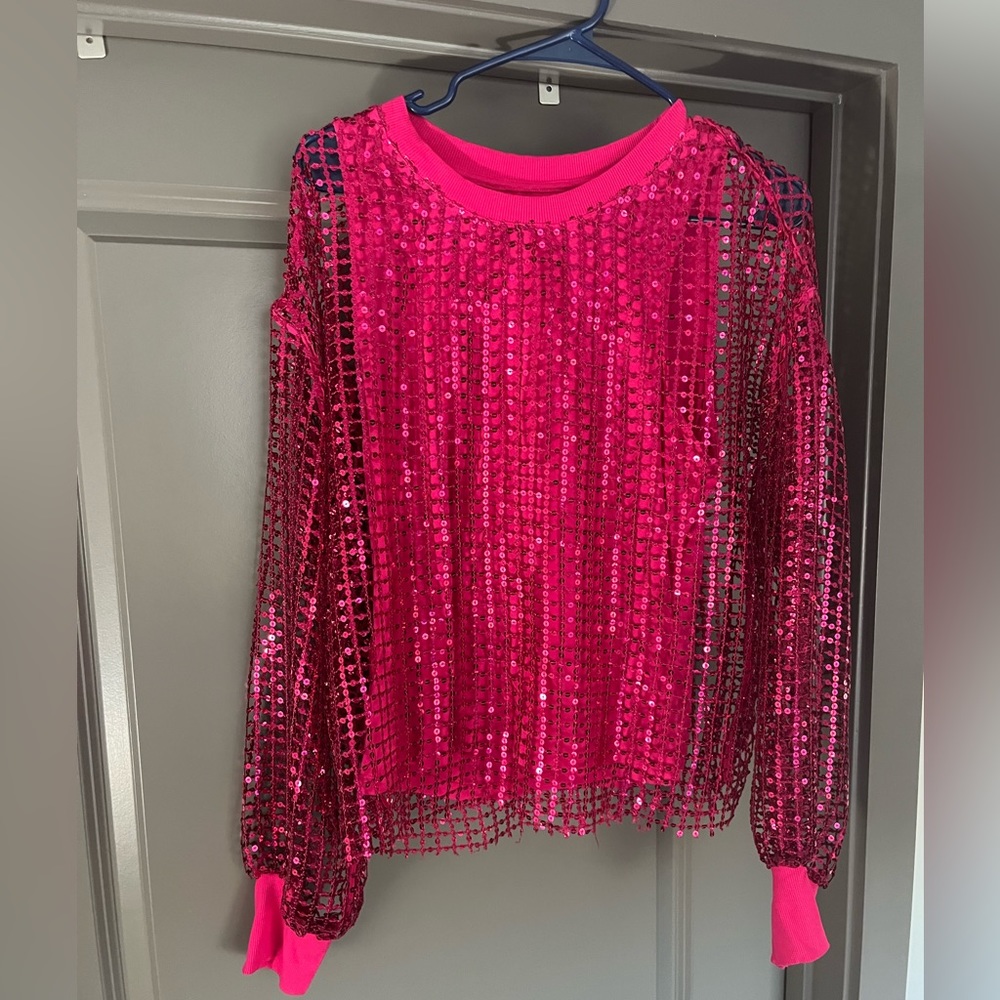 Fun and festive sequence anthro top, never worn!
